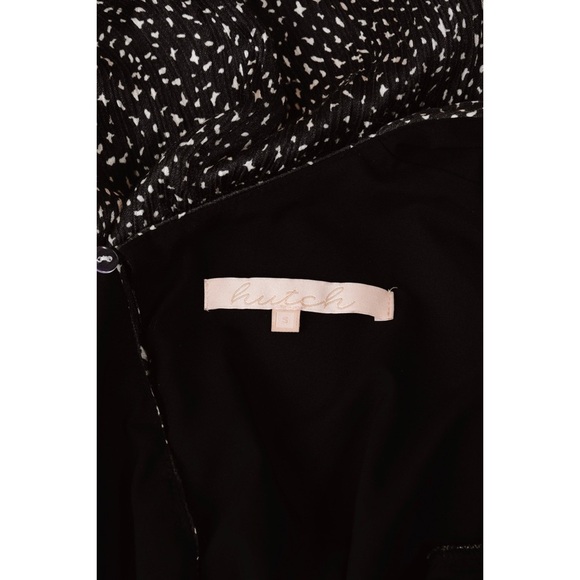 Sz S Anthropologie Hutch Ruffled Terrazzo Print Black & White Romper GUC - Picture 4 of 4